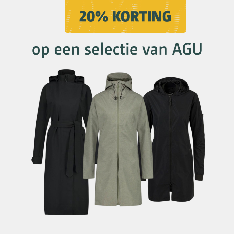 20% korting op alles van agu