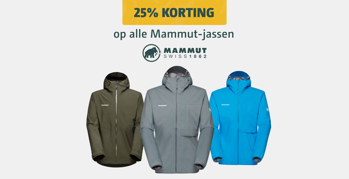 25% korting op alle mammut jassen