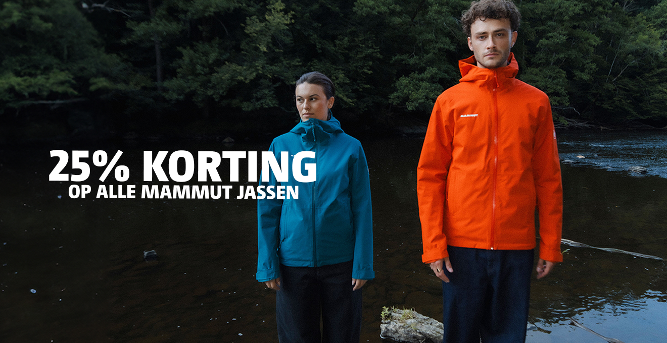 25% korting op alle mammut jassen