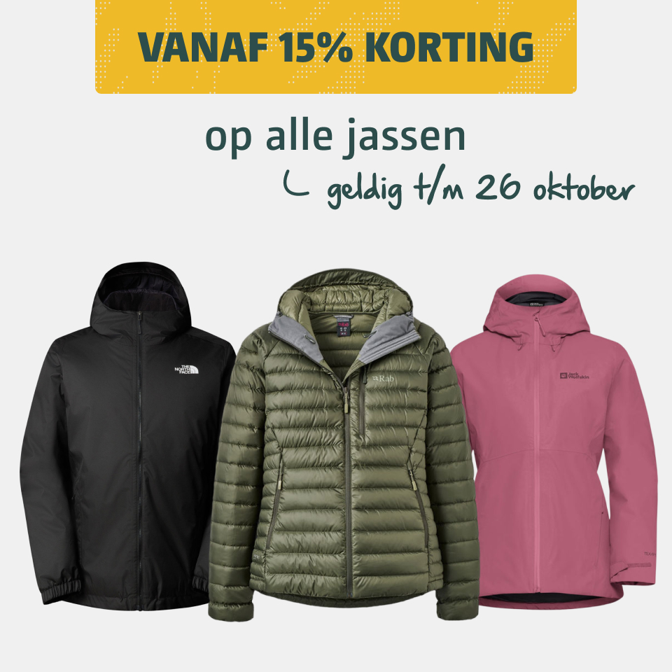 vanaf 15% korting op alle jassen