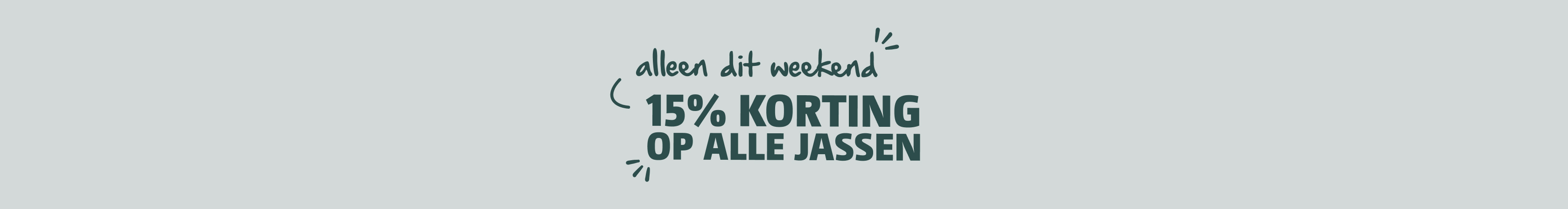 15% korting op alle jassen