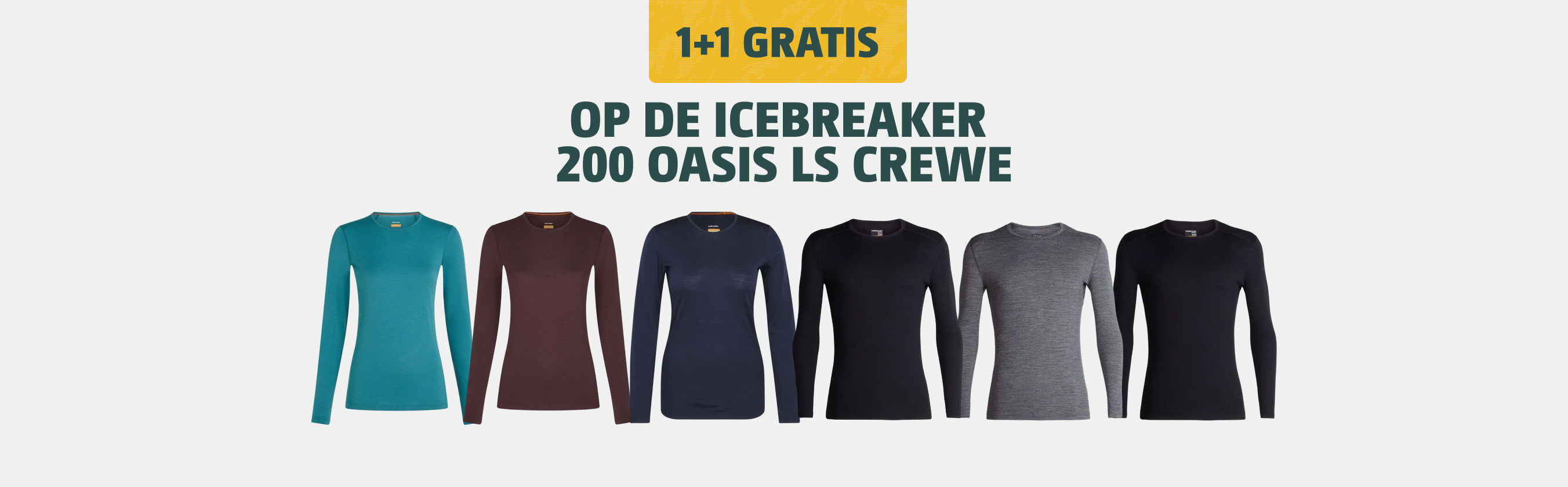 Icebreaker Oasis Ls Crewe 1+1 gratis