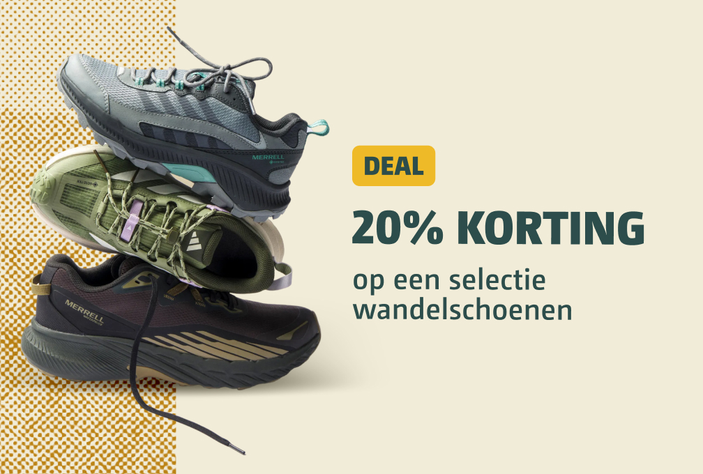 20% korting op een selectie wandelsneakers