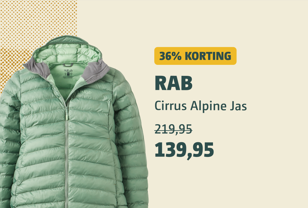 RAB cirrus Alpine jas dames met korting