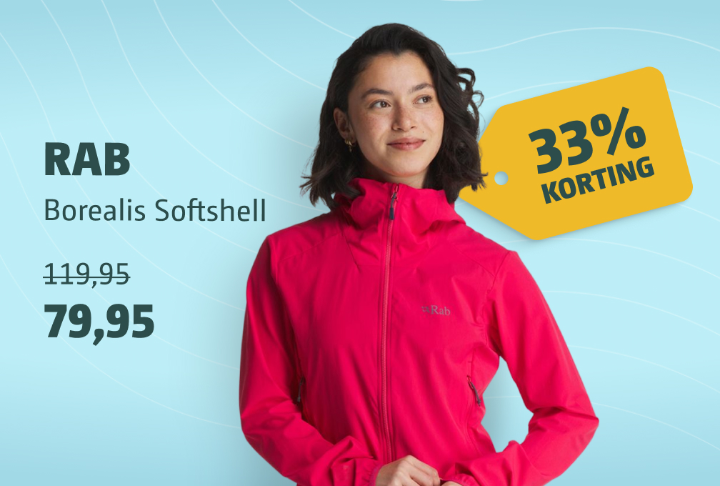 rab borealis jas dames 33% korting