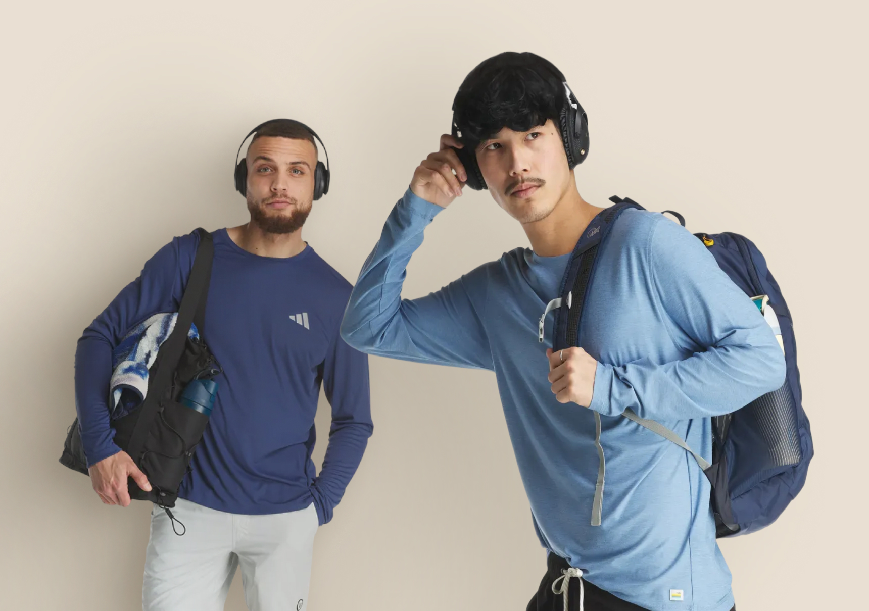 man is klaar voor wandeltocht