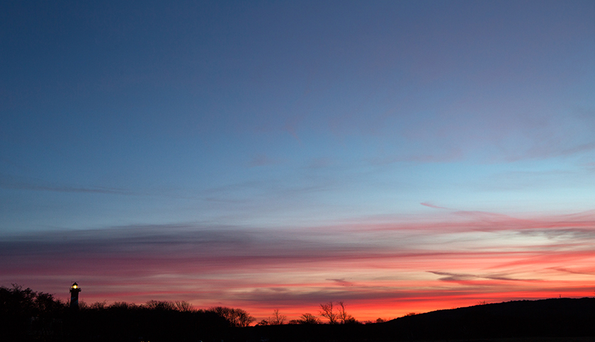 oranje lucht van zonsondergang