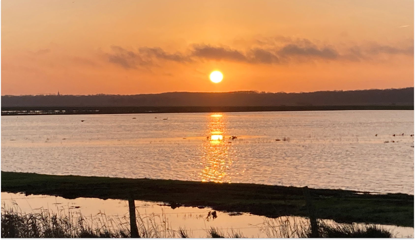 Zonsondergang boven het water van de Zuid-Hollandse kust