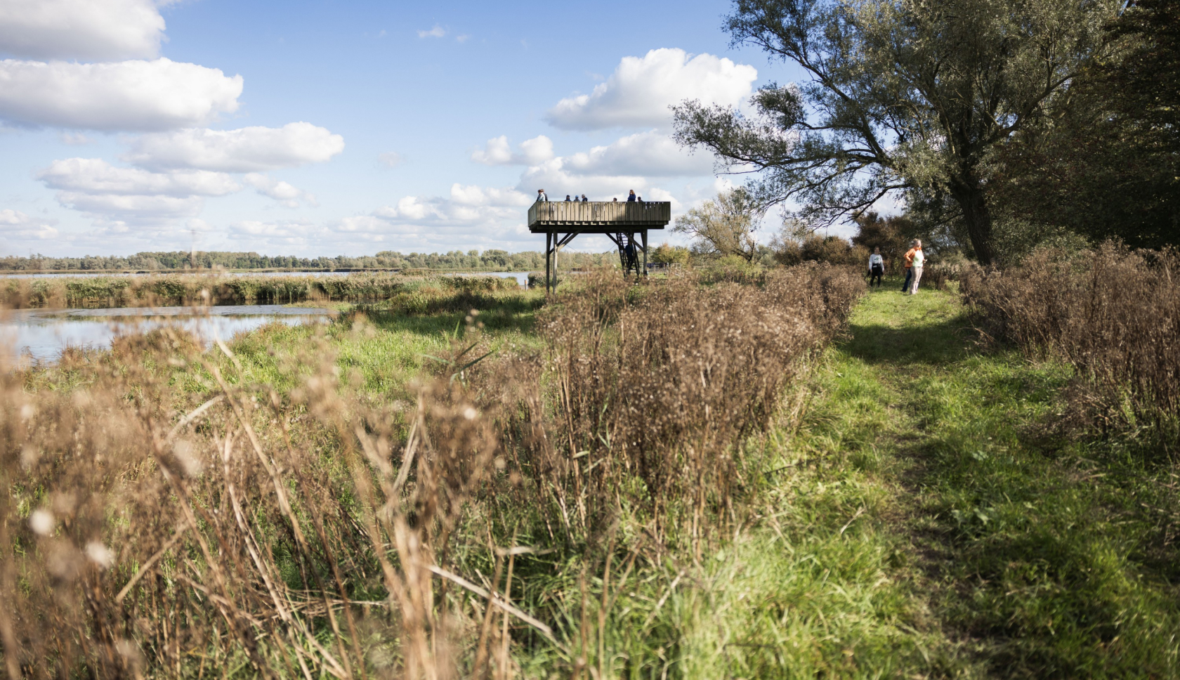 Uitkijktoren Gat van de Zuiderklip aan het water met veel groen.