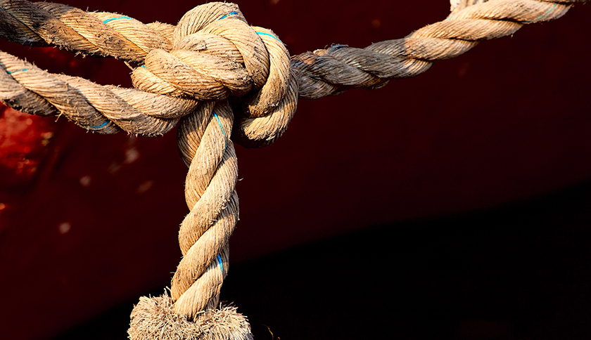 stevige knoop in touw