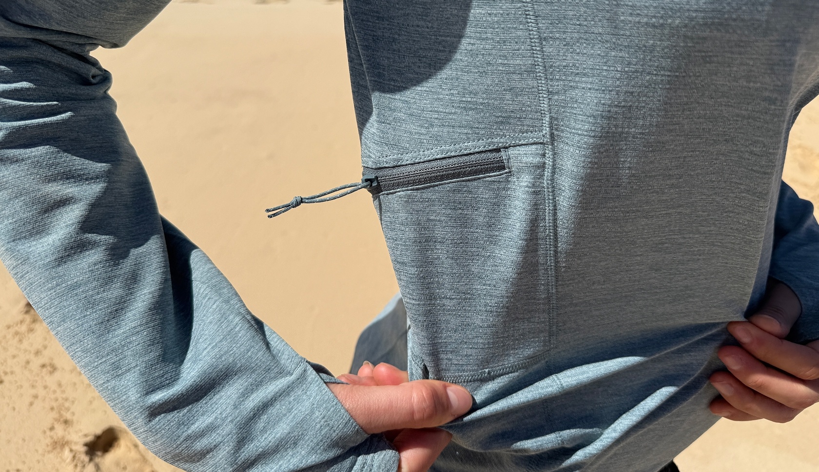 patagonia capilene sun hoody met handig zakje