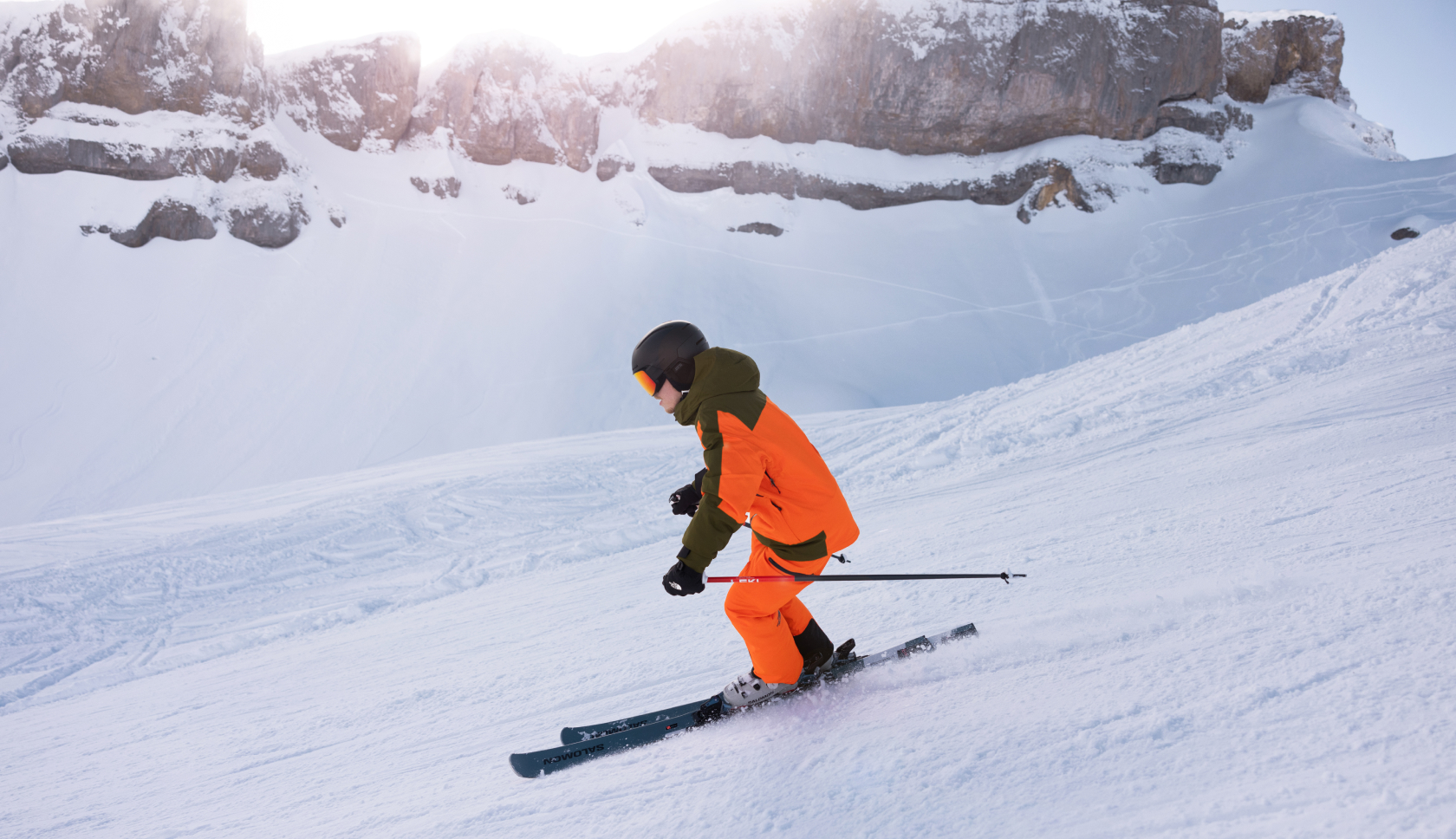skiër op de piste