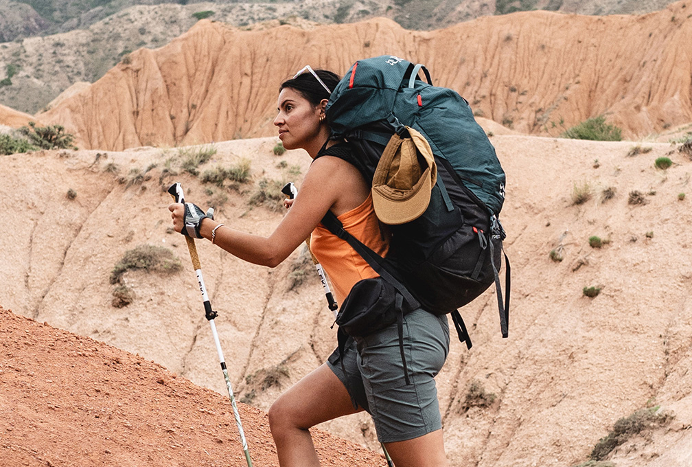 hiker in berggebied