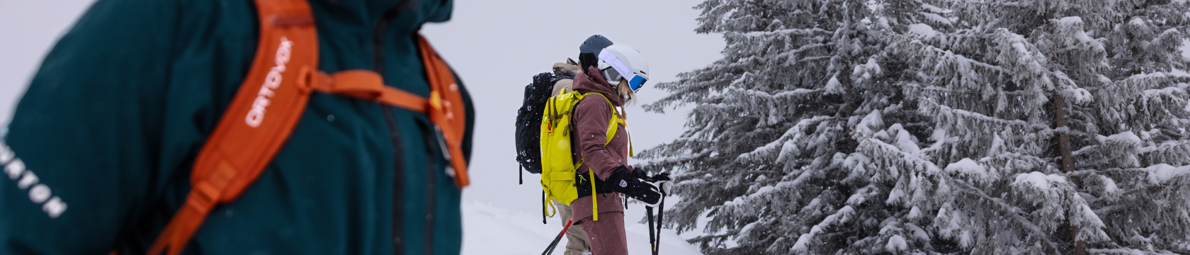 groep skiet off-piste
